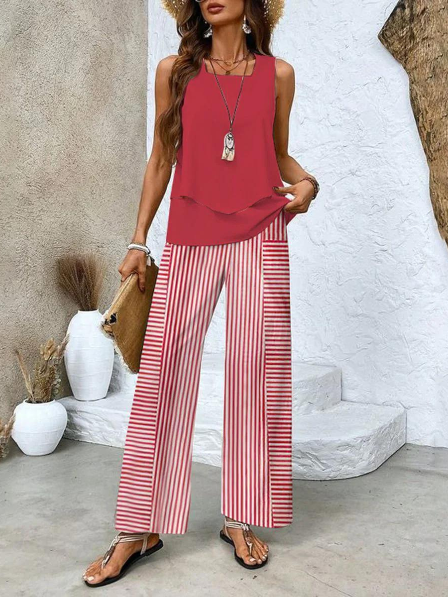Co-Ord Set | Women's Palazzo Pants and Top Set for Summer-Fashion Nora