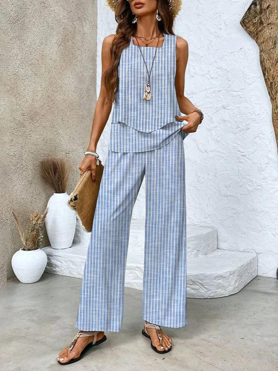 Co-Ord Set | Women's Palazzo Pants and Top Set for Summer-Fashion Nora