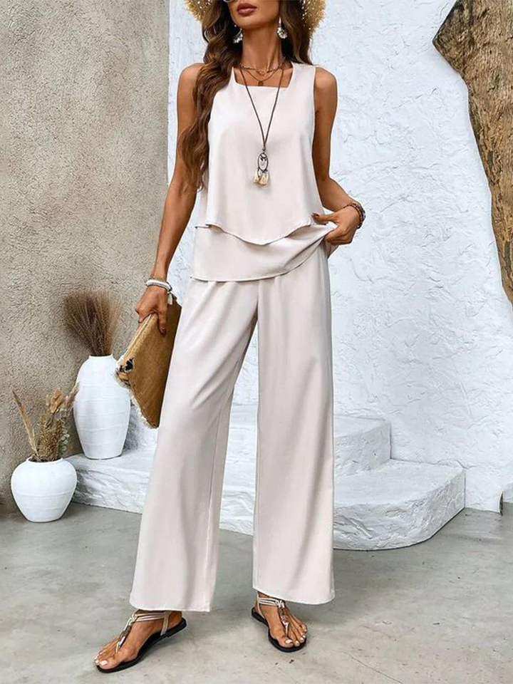 Co-Ord Set | Women's Palazzo Pants and Top Set for Summer-Fashion Nora