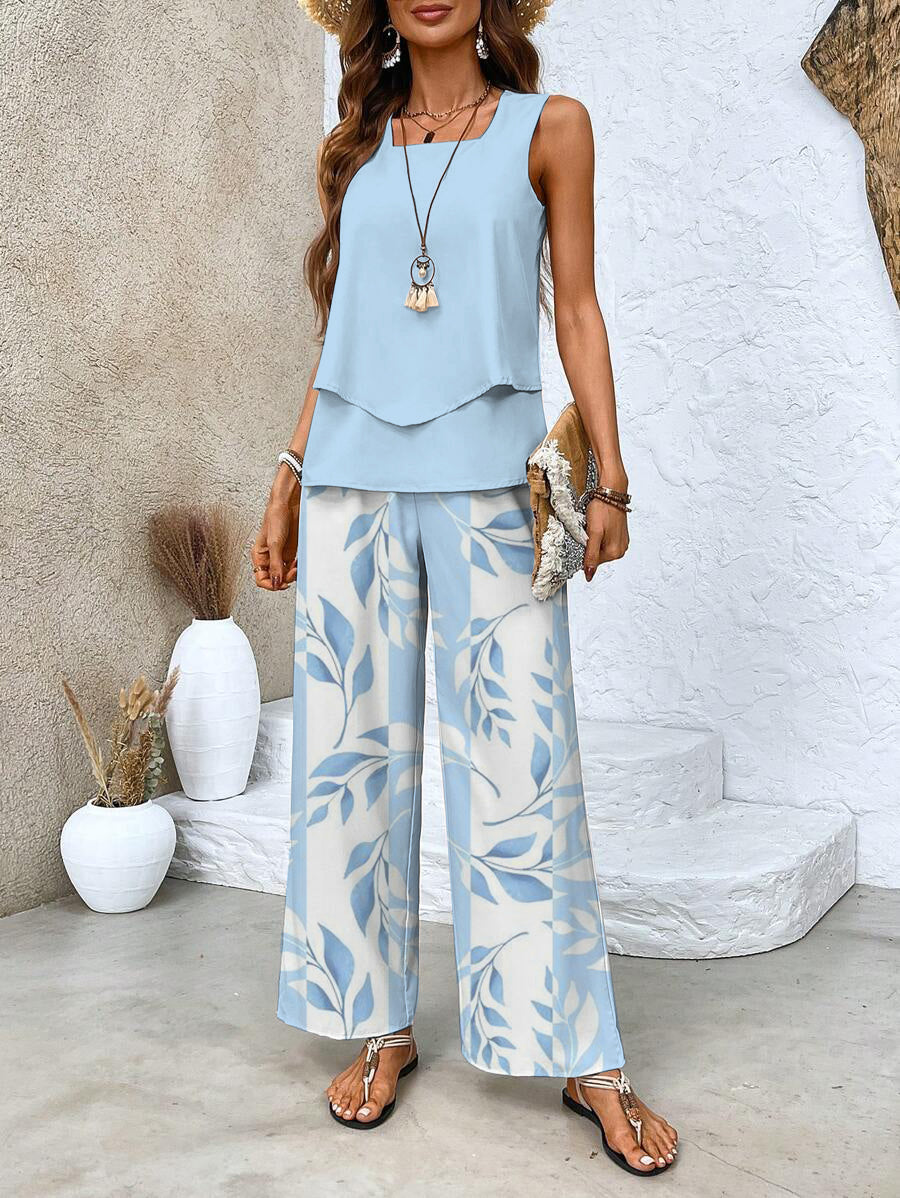 Co-Ord Set | Women's Palazzo Pants and Top Set for Summer-Fashion Nora