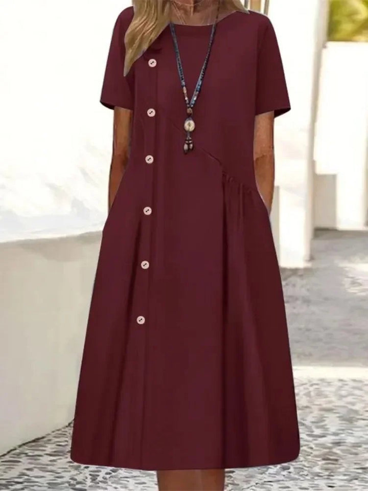 Cotton Midi Dress | Relaxed Fit | Floral Print-Fashion Nora