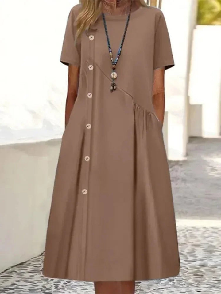Cotton Midi Dress | Relaxed Fit | Floral Print-Fashion Nora
