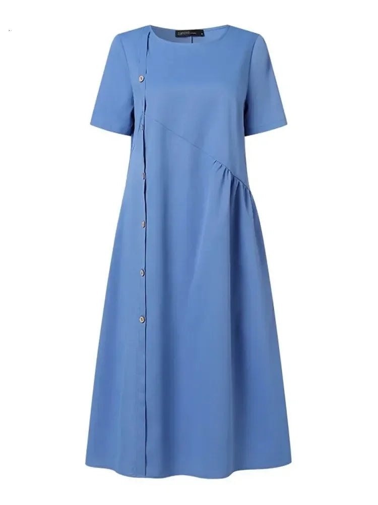 Cotton Midi Dress | Relaxed Fit | Floral Print-Fashion Nora