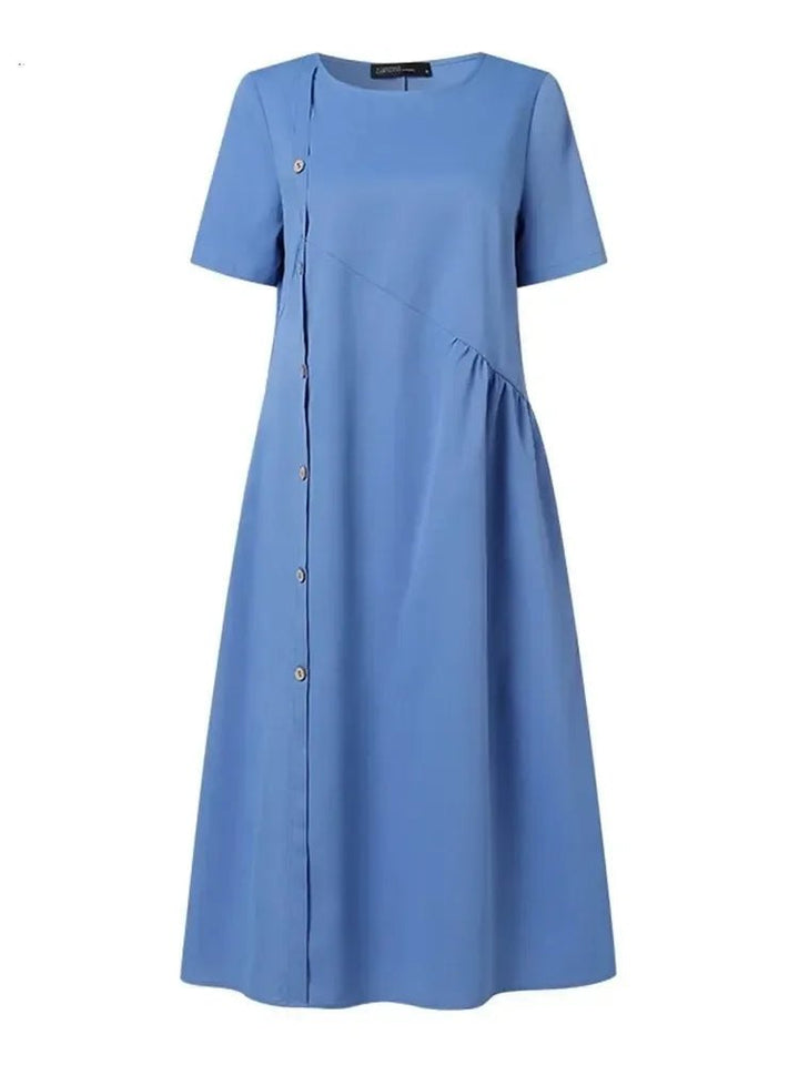 Cotton Midi Dress | Relaxed Fit | Floral Print-Fashion Nora