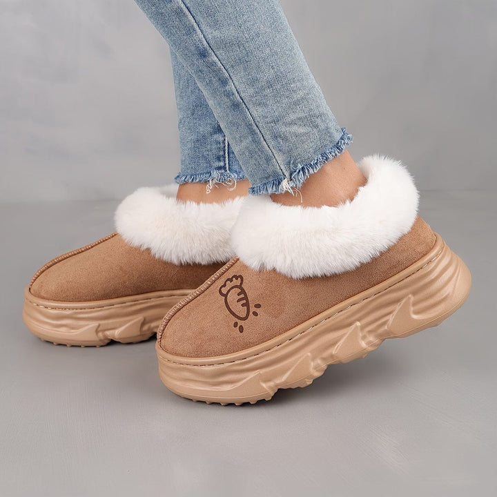 Cozy Winter Boots | Printed Faux Fur Cuff | Non-Slip Sole-Fashion Nora