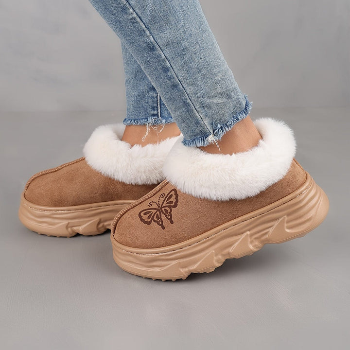 Cozy Winter Boots | Printed Faux Fur Cuff | Non-Slip Sole-Fashion Nora