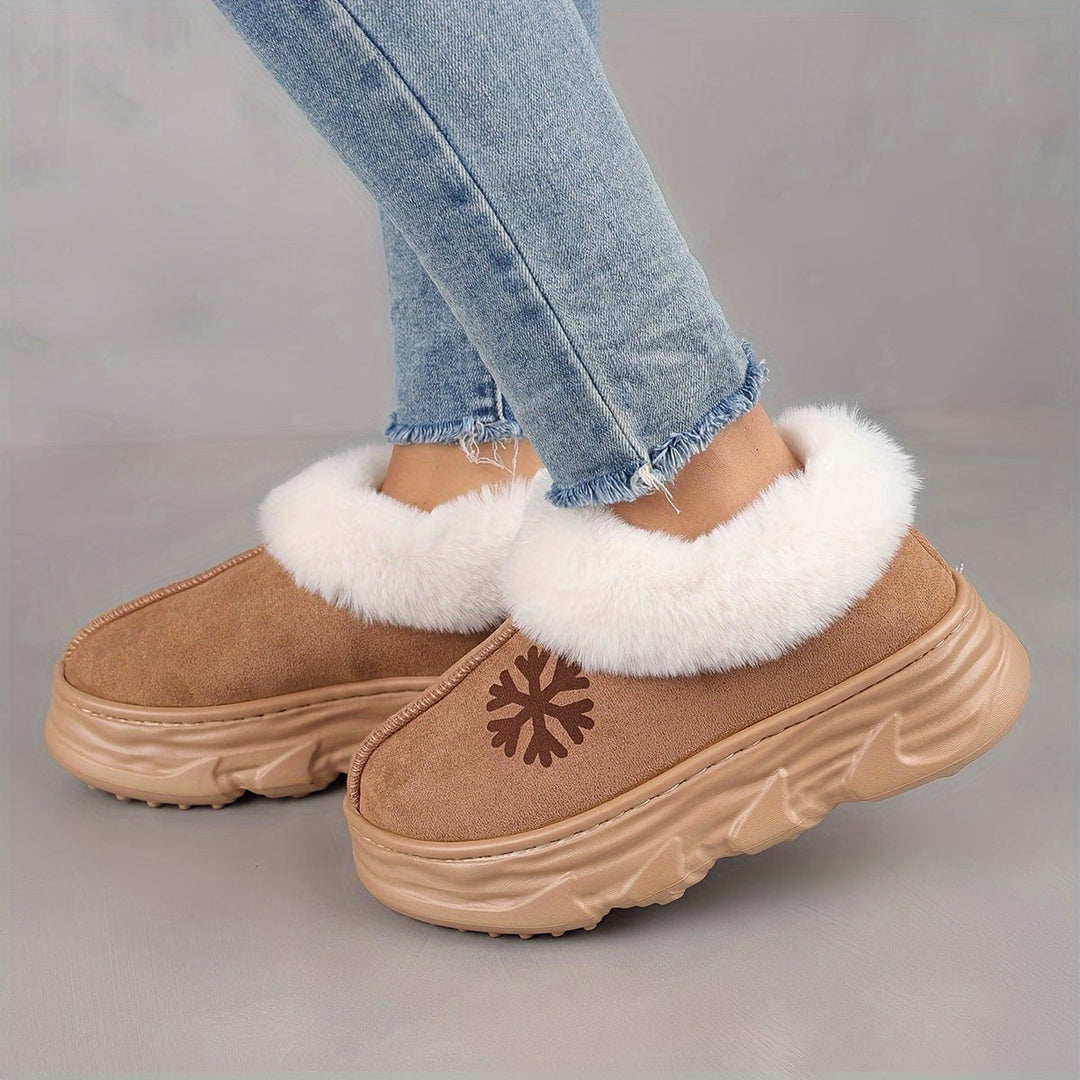 Cozy Winter Boots | Printed Faux Fur Cuff | Non-Slip Sole-Fashion Nora