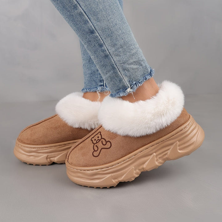 Cozy Winter Boots | Printed Faux Fur Cuff | Non-Slip Sole-Fashion Nora