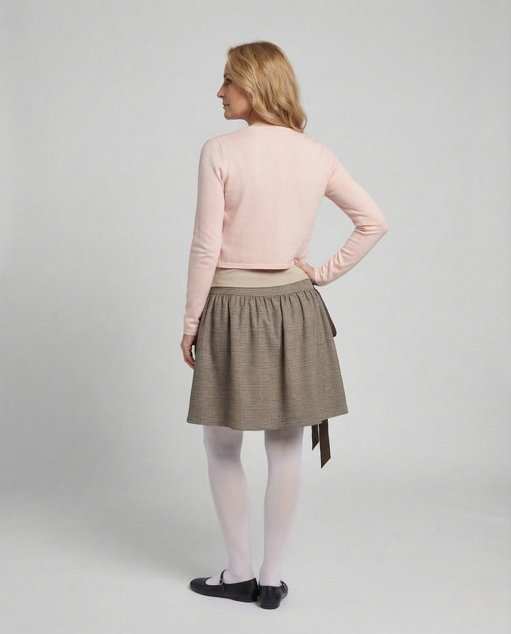 Cropped Fine Knit Cardigan | Button Placket | Fitted Silhouette-Fashion Nora