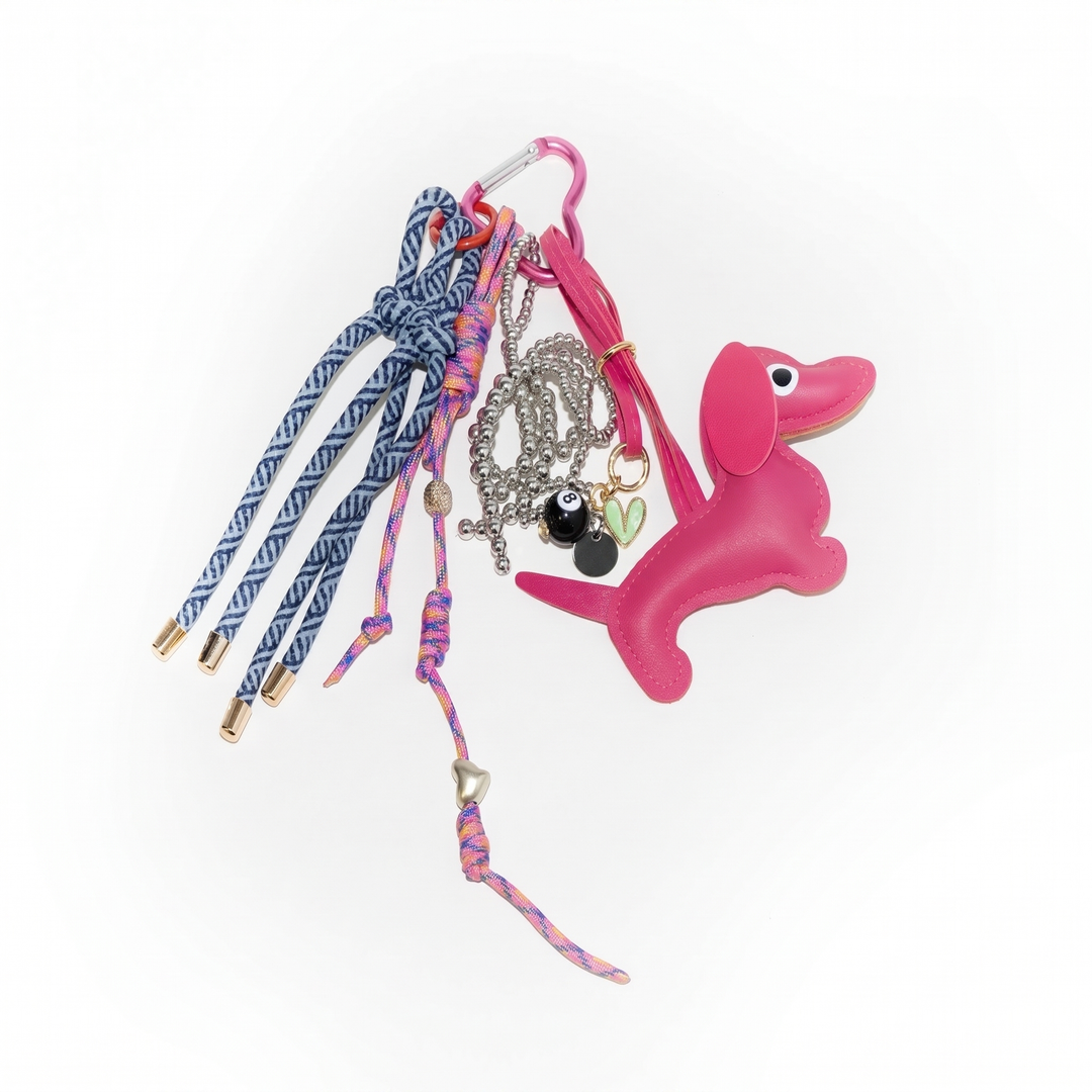 Dachshund Dog Bag Charm | Braided Cord Keychain | Purse Charm-Fashion Nora