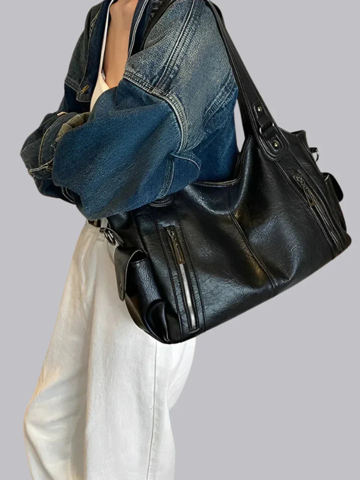 Dakota | Vegan Leather Shoulder Bag | Hobo Handbag-Fashion Nora