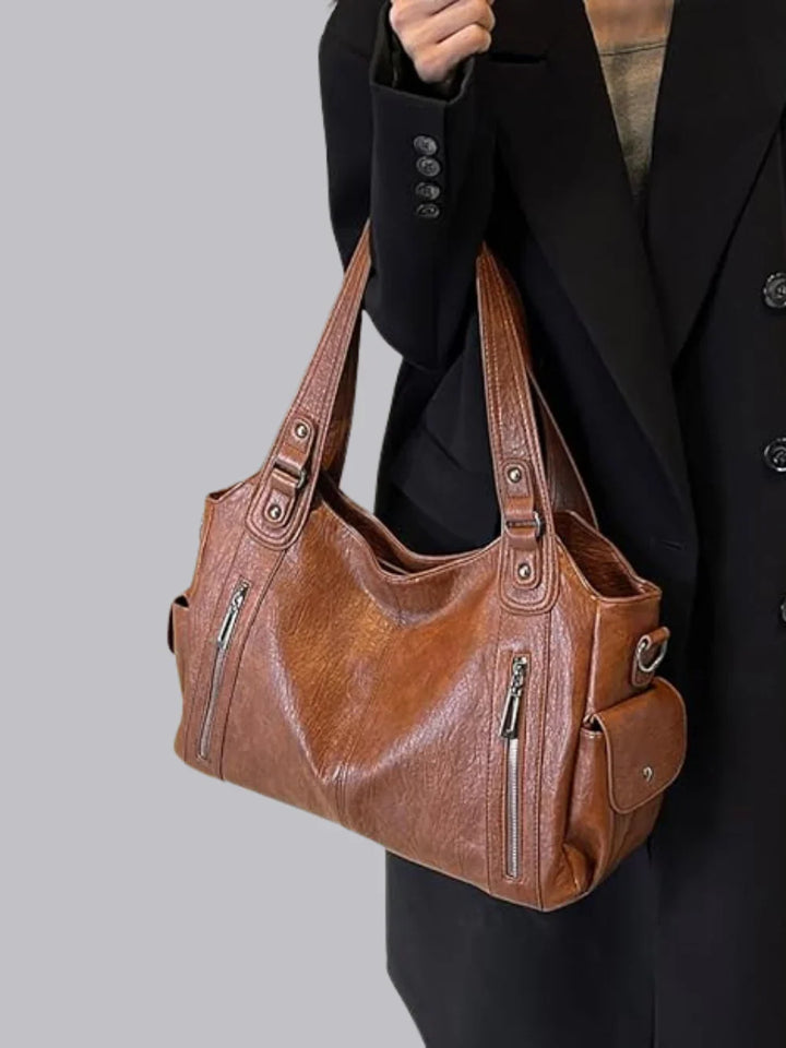 Dakota | Vegan Leather Shoulder Bag | Hobo Handbag-Fashion Nora
