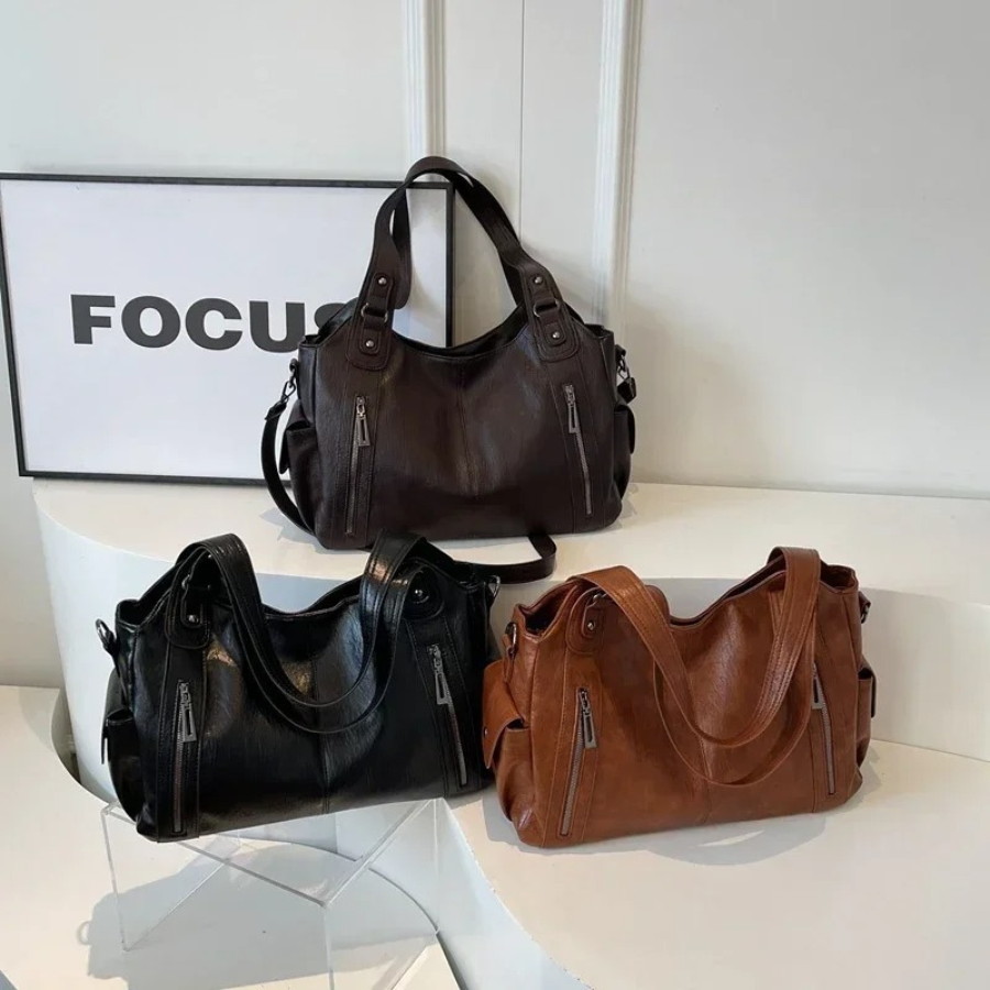 Dakota | Vegan Leather Shoulder Bag | Hobo Handbag-Fashion Nora