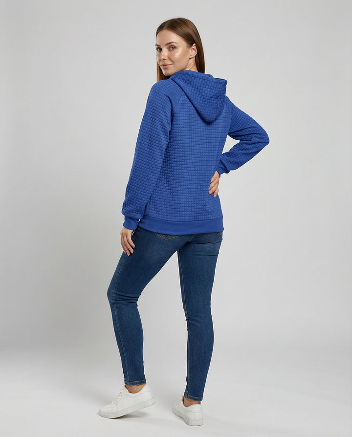 Dog Motif Hoodie | Waffle Knit | Paw Print Sleeves-Fashion Nora