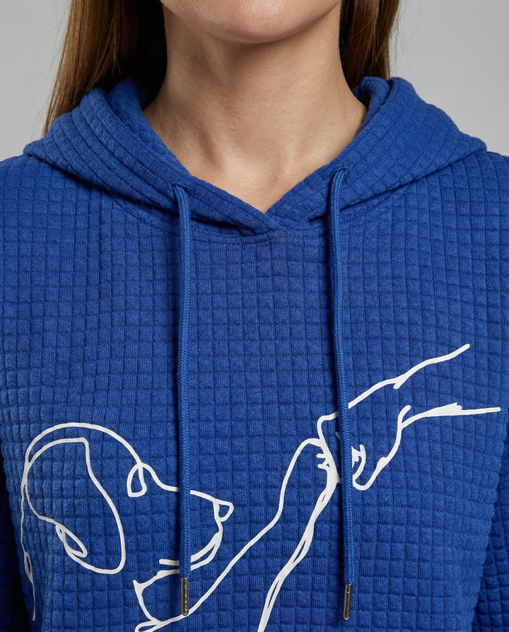 Dog Motif Hoodie | Waffle Knit | Paw Print Sleeves-Fashion Nora