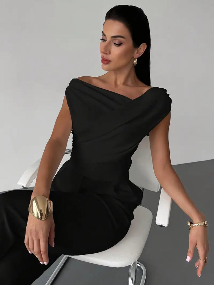 Draped Off-Shoulder Top | Elegant Chic Asymmetric-Fashion Nora