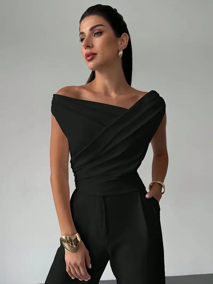 Draped Off-Shoulder Top | Elegant Chic Asymmetric-Fashion Nora