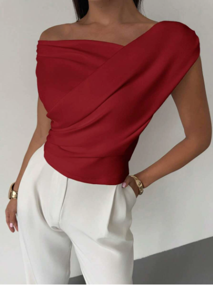 Draped Off-Shoulder Top | Elegant Chic Asymmetric-Fashion Nora