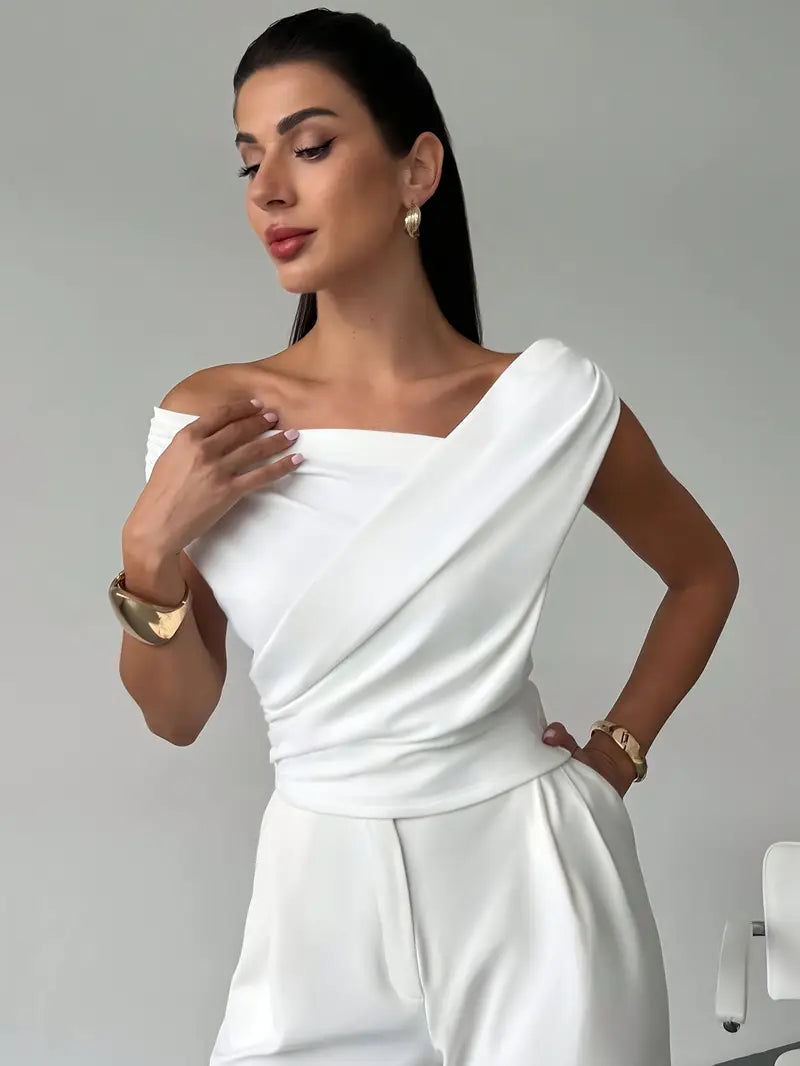 Draped Off-Shoulder Top | Elegant Chic Asymmetric-Fashion Nora