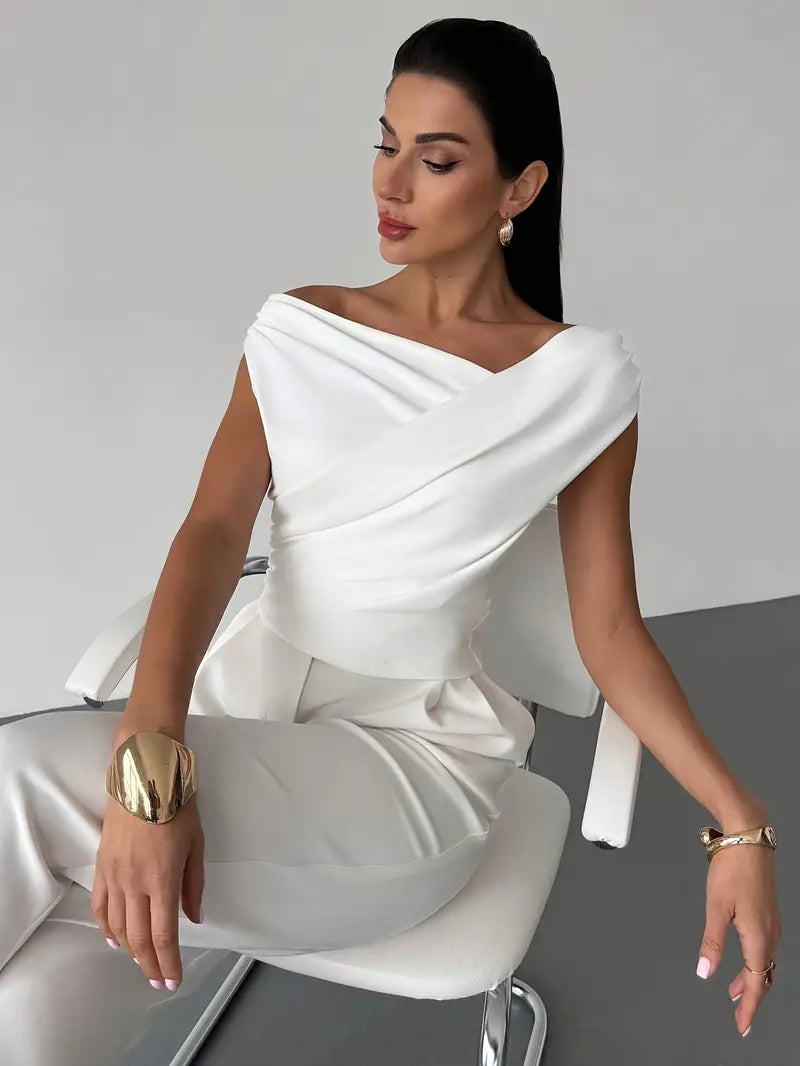 Draped Off-Shoulder Top | Elegant Chic Asymmetric-Fashion Nora