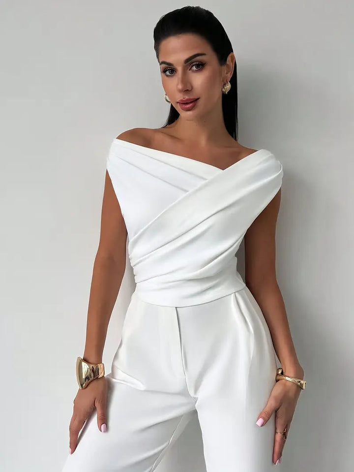 Draped Off-Shoulder Top | Elegant Chic Asymmetric-Fashion Nora
