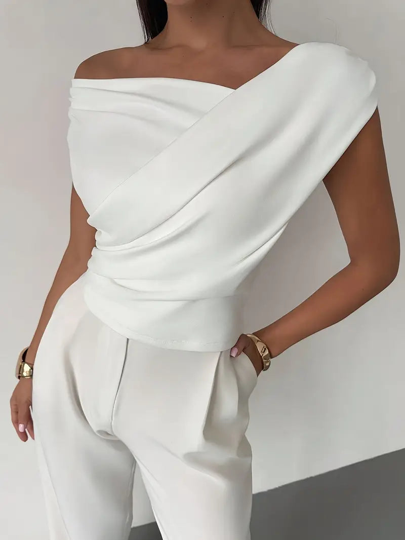 Draped Off-Shoulder Top | Elegant Chic Asymmetric-Fashion Nora