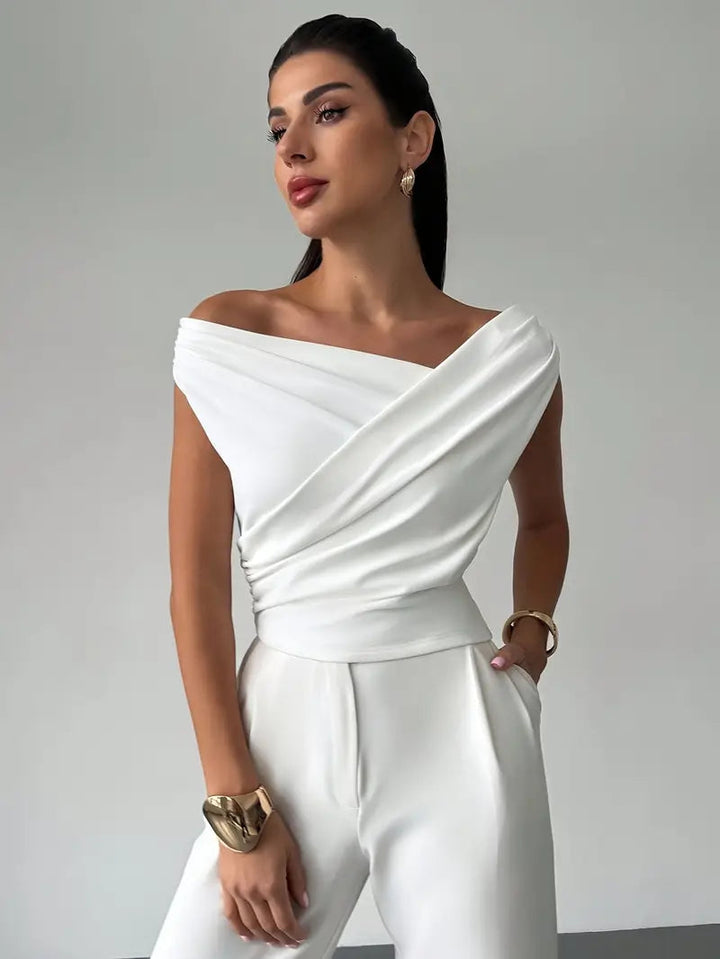 Draped Off-Shoulder Top | Elegant Chic Asymmetric-Fashion Nora