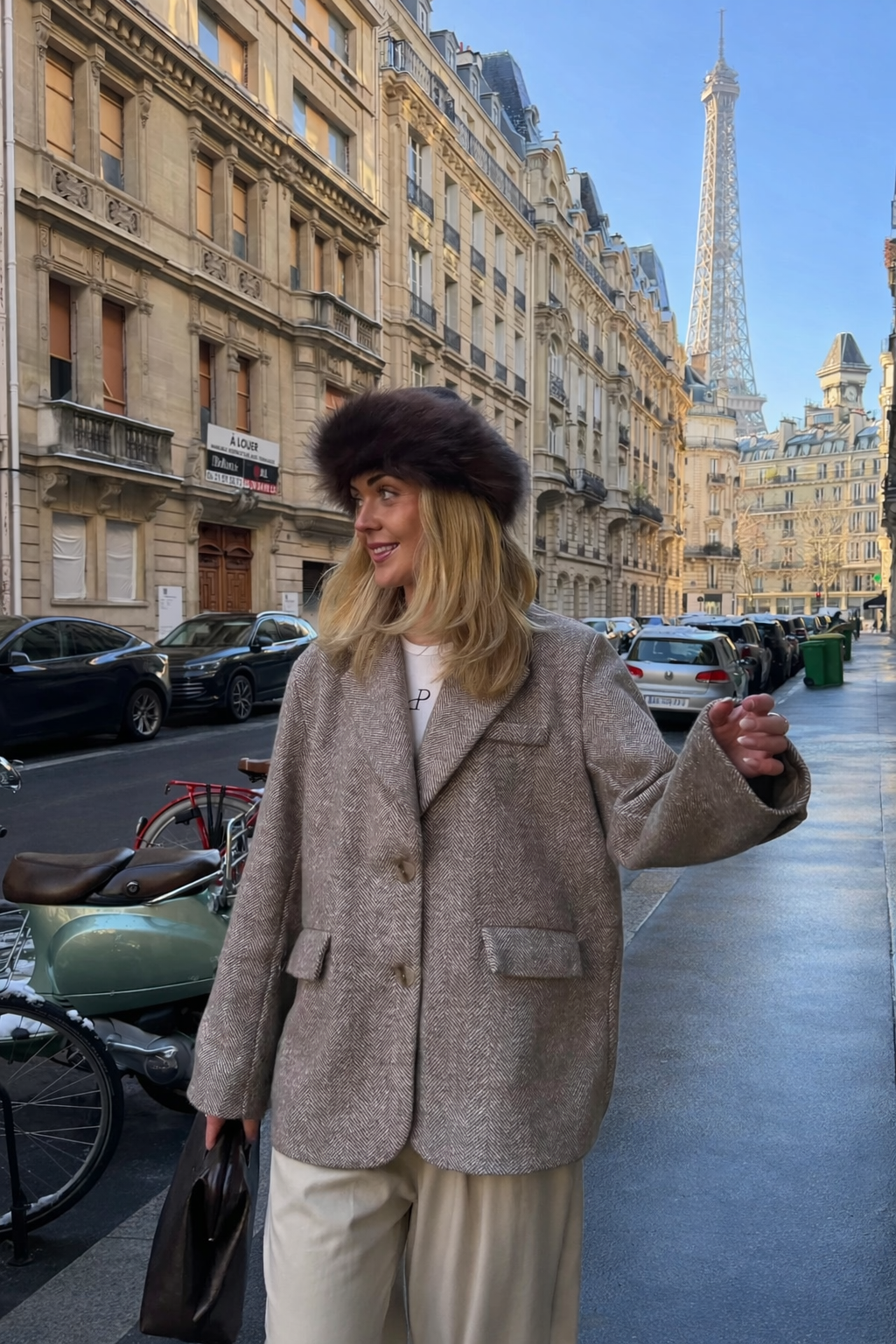Elnora Blazer - Beige/White-Fashion Nora