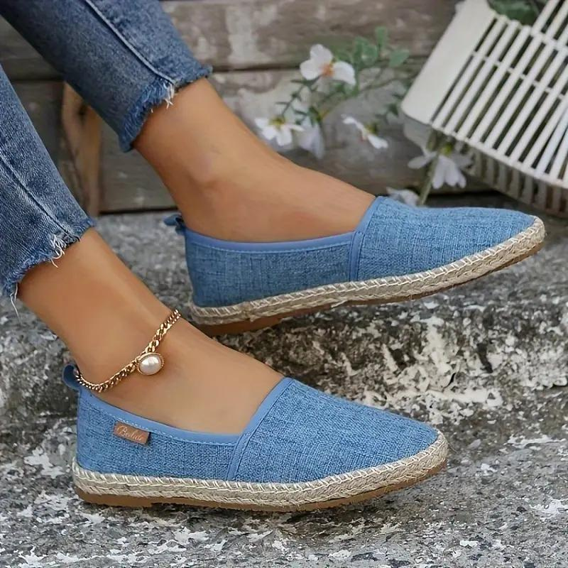 Espadrilles, Flat, Lightweight, Canvas Shoes, Shoes for Summer-Fashion Nora