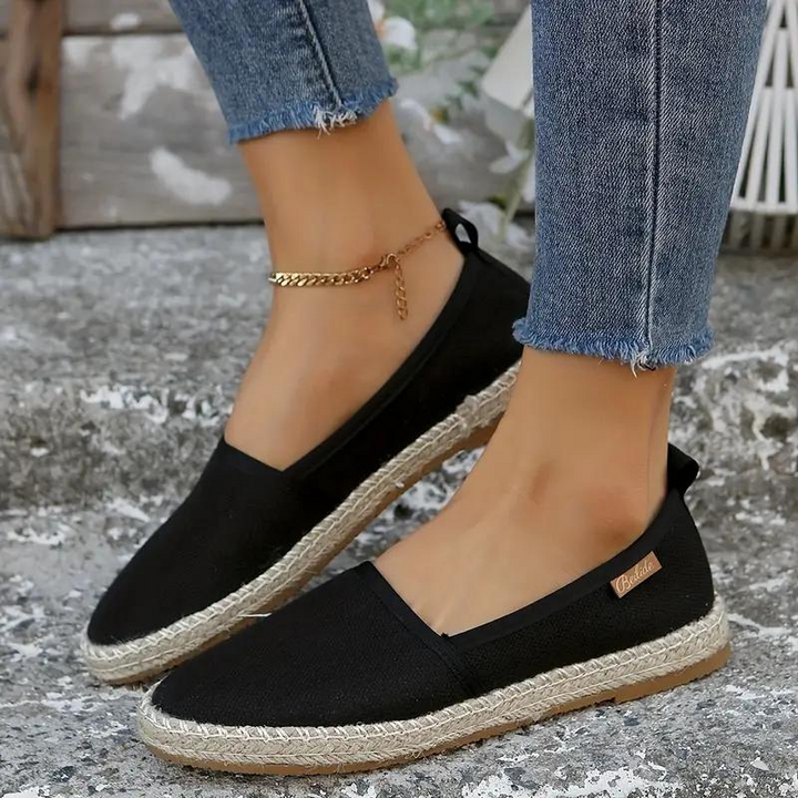 Espadrilles, Flat, Lightweight, Canvas Shoes, Shoes for Summer-Fashion Nora