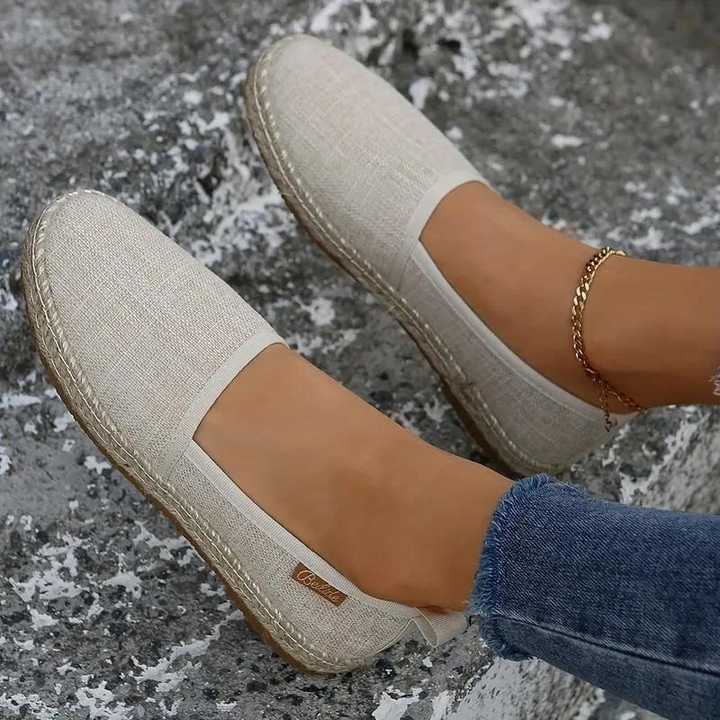 Espadrilles, Flat, Lightweight, Canvas Shoes, Shoes for Summer-Fashion Nora