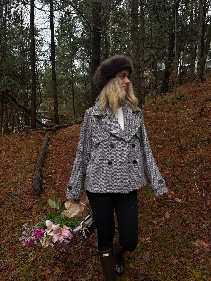 Filipa Jacket - Dark Brown/White-Fashion Nora