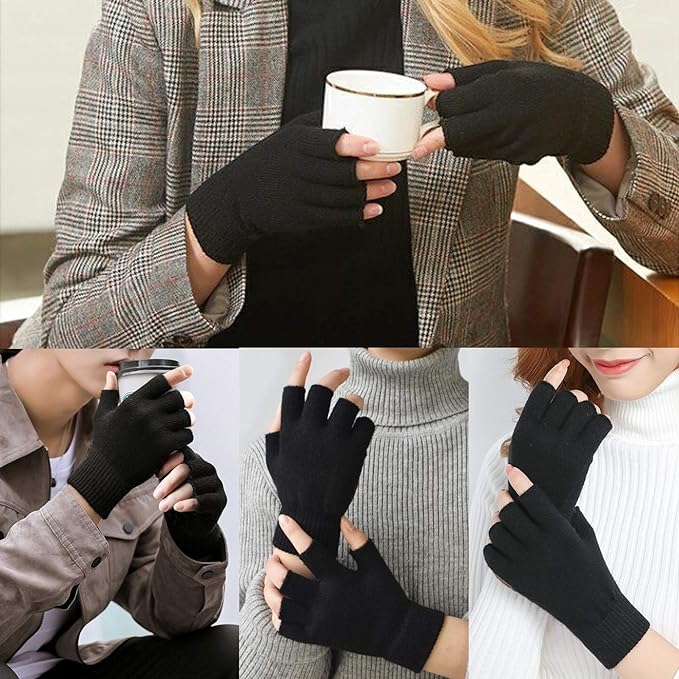 Fingerless Knit Gloves | Touchscreen Friendly | 2 Pair Set-Fashion Nora
