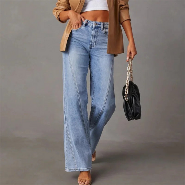 Flared Jeans | Light Blue | Wide-Leg | High-Waisted Jeans | Women's Jeans-Fashion Nora