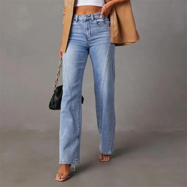 Flared Jeans | Light Blue | Wide-Leg | High-Waisted Jeans | Women's Jeans-Fashion Nora