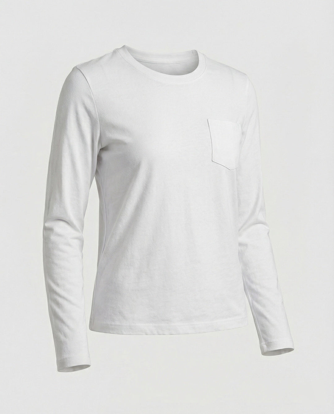 Fleece-Lined Long Sleeve Top | Crew Neck | Side Pockets-Fashion Nora