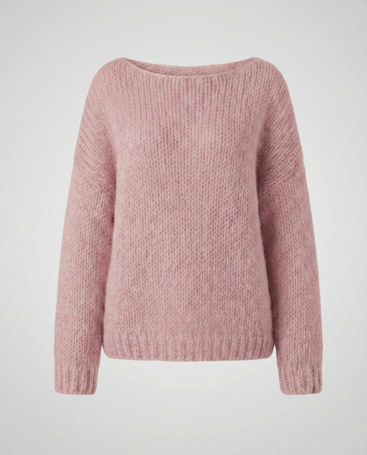 Fluffy Off-Shoulder Sweater | Brushed Knit | Relaxed Fit-Fashion Nora
