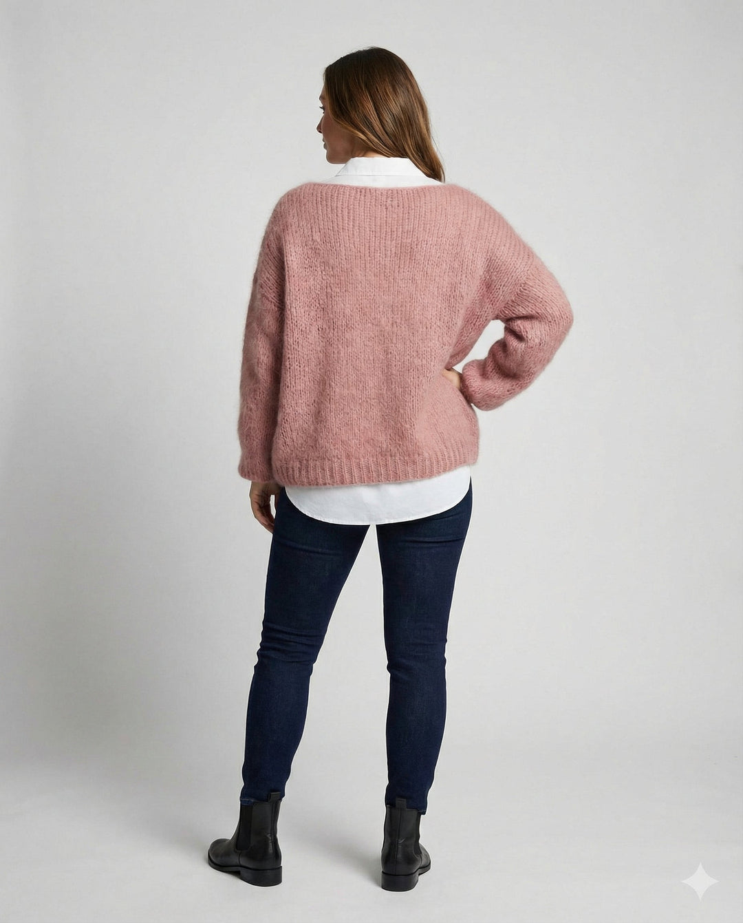 Fluffy Off-Shoulder Sweater | Brushed Knit | Relaxed Fit-Fashion Nora