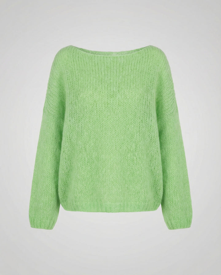 Fluffy Off-Shoulder Sweater | Brushed Knit | Relaxed Fit-Fashion Nora