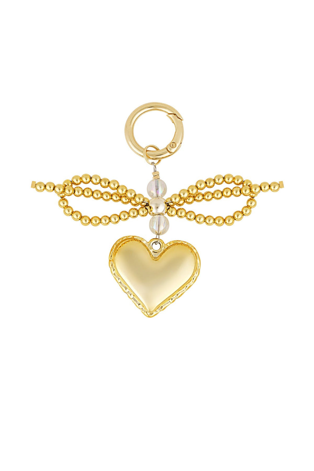 Gold Heart Pearl Purse Charm | Bag Charm | Keychain-Fashion Nora