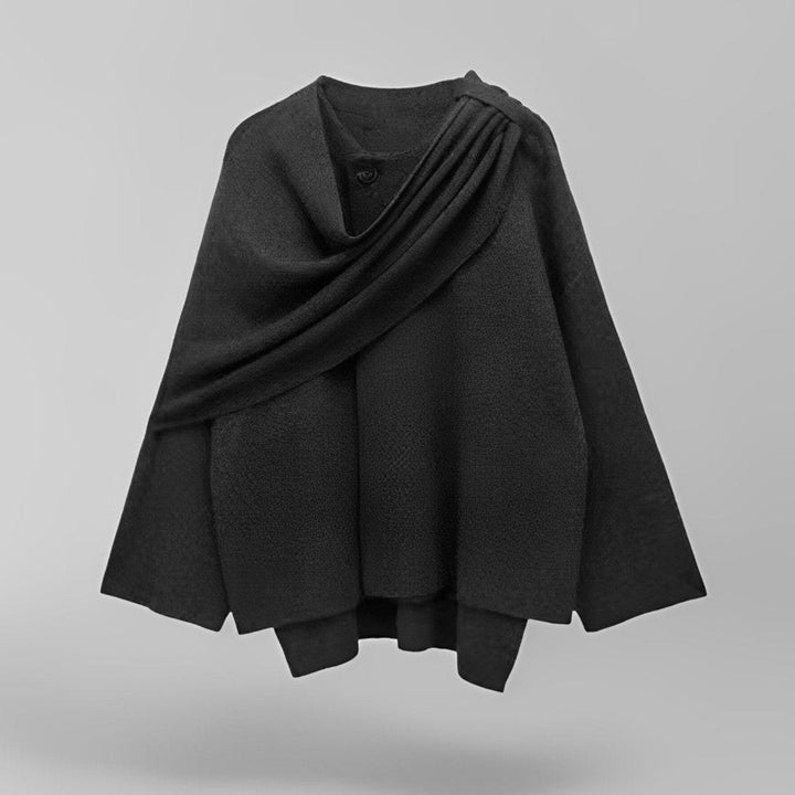 Harper | Draped Shawl Collar Coat | Oversized Cape Wrap-Fashion Nora