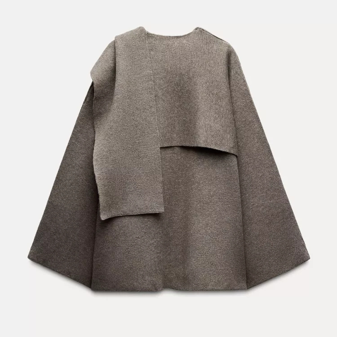 Harper | Draped Shawl Collar Coat | Oversized Cape Wrap-Fashion Nora