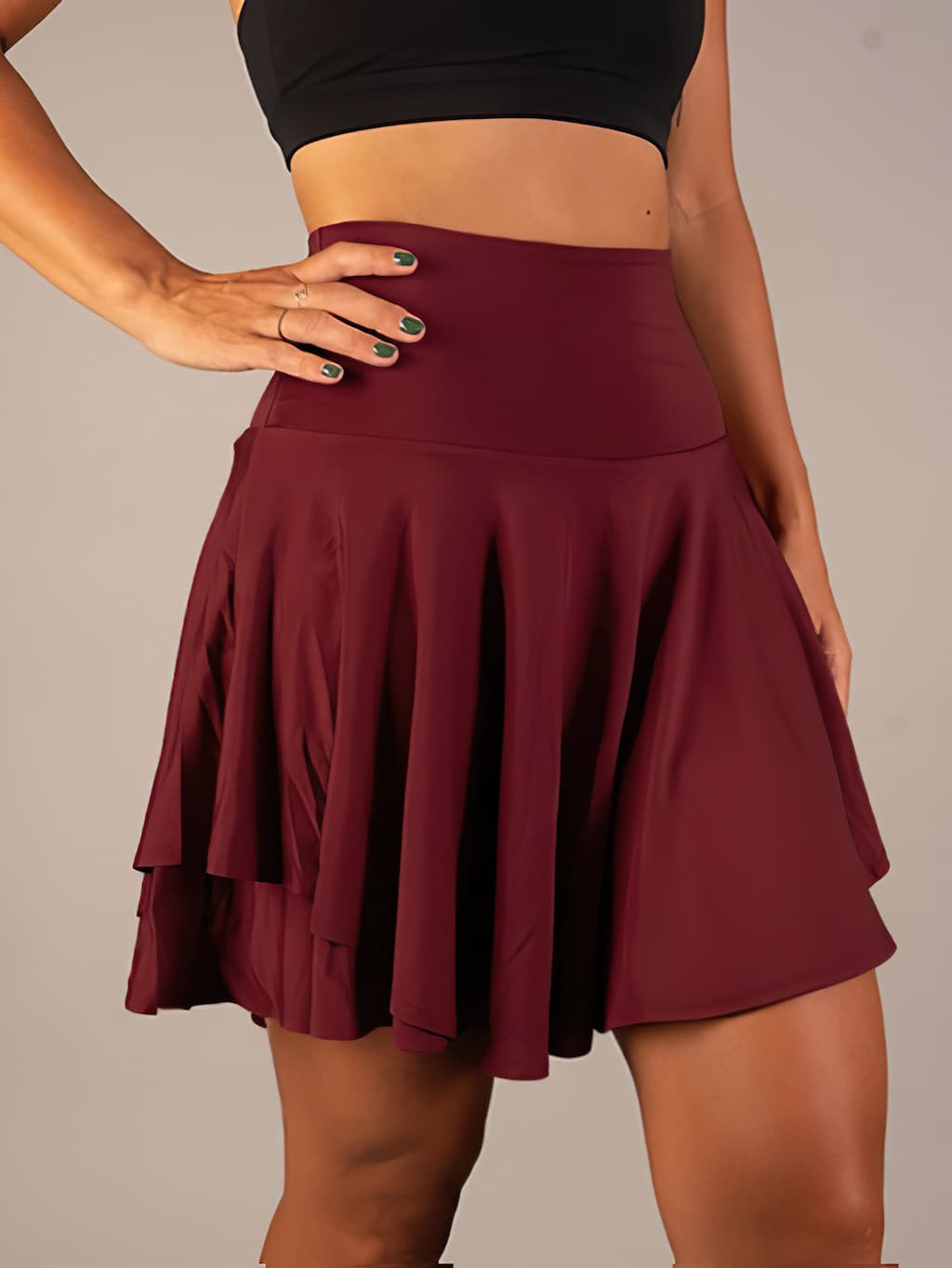 High Waisted Skort | Athletic Tennis Skirt with Built-In Shorts-Fashion Nora
