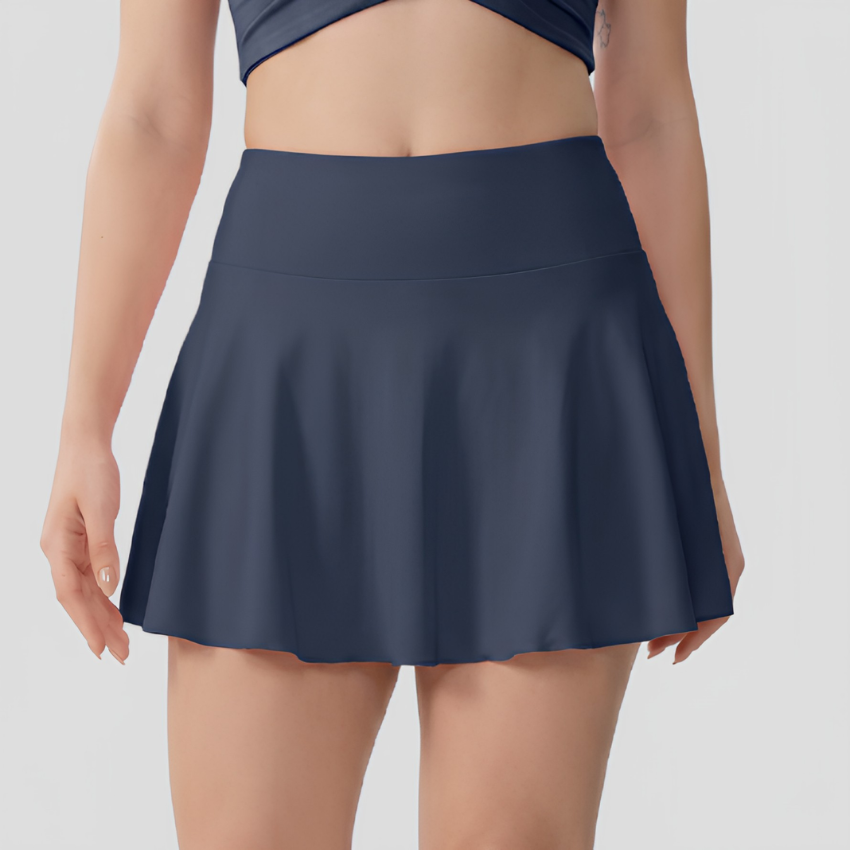 High Waisted Skort | Athletic Tennis Skirt with Built-In Shorts-Fashion Nora