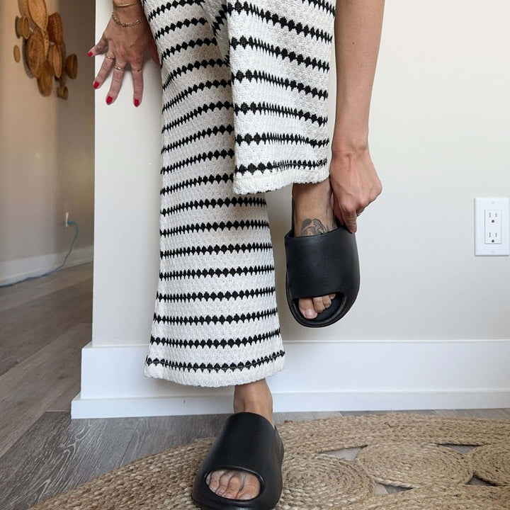Rubber Slides | Ribbed Sole | Non Slip Slides Women-Fashion Nora