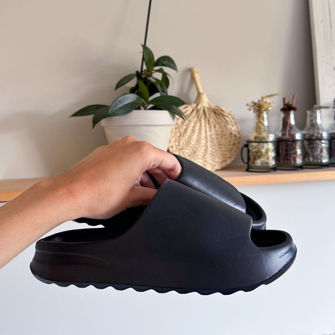 Rubber Slides | Ribbed Sole | Non Slip Slides Women-Fashion Nora