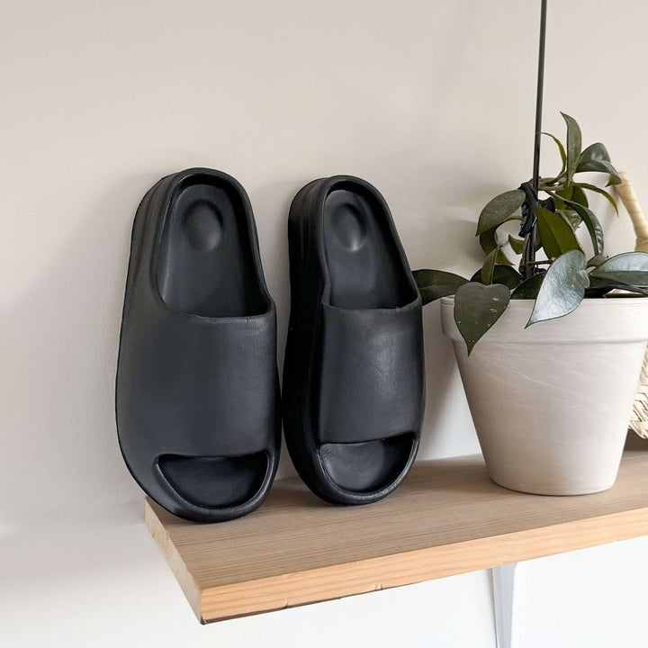 Rubber Slides | Ribbed Sole | Non Slip Slides Women-Fashion Nora