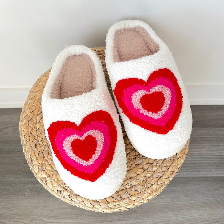 Heart Slippers | Plush House Slippers Women | Non Slip-Fashion Nora