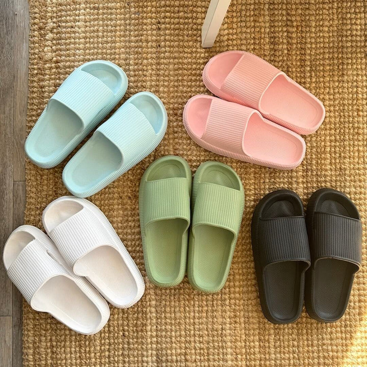 Cloud Slides | 4 cm Thick Sole | Non Slip Slides-Fashion Nora
