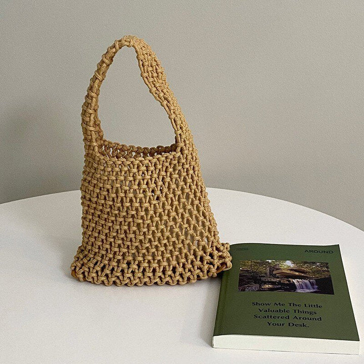 Crochet Handbag | Open Weave Cotton | Small Shoulder Bag-Fashion Nora